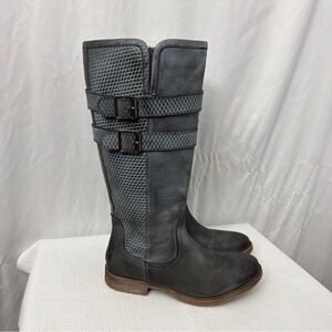 Roan By Bed Stu Date Grey Napa White Tall Leather Boot Women's Size 8